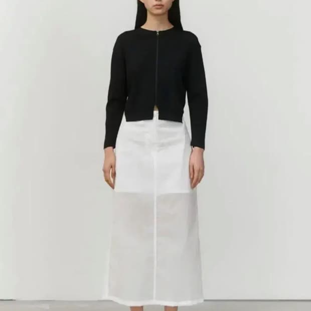 아모멘토 sheer long skirt