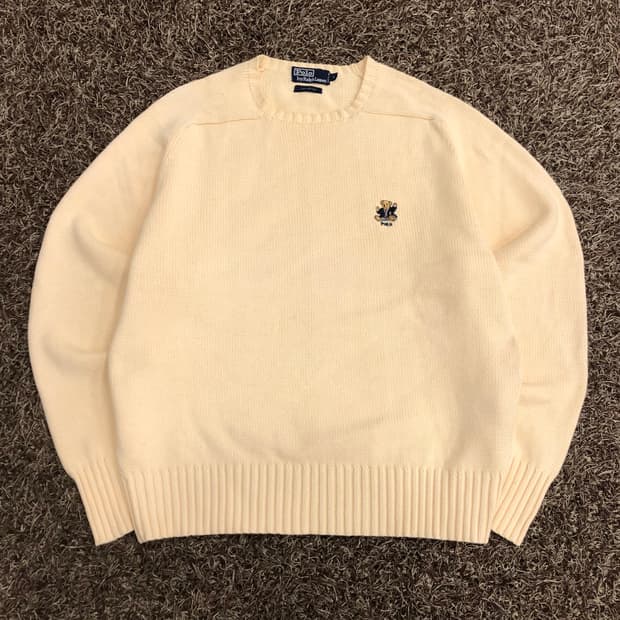 폴로 랄프로렌 베어 아이보리 니트