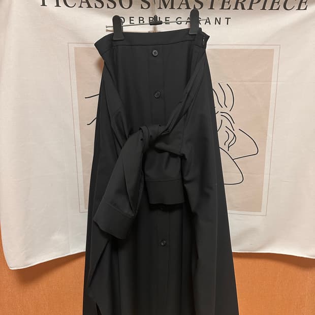 Orr 플레어 랩 스커트 블랙