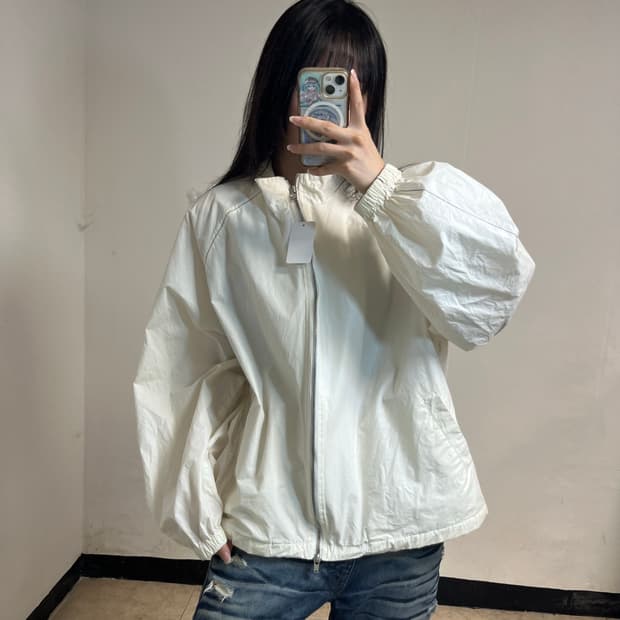 Matin Kim Ivory Coated Windbreaker
