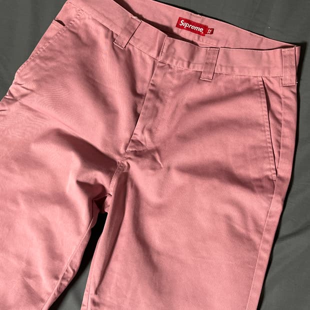 슈프림 코튼팬츠 pink