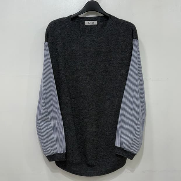 SJSJ 셔츠 배색 니트 F(55~66)