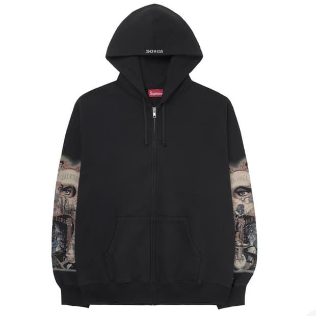슈프림 x 마이클 잭슨 데인저러스 집업 후드 스웨트셔츠 블랙