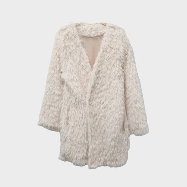 레트로걸 딸기우유 부클 퍼 미디 노 카라 자켓 63548