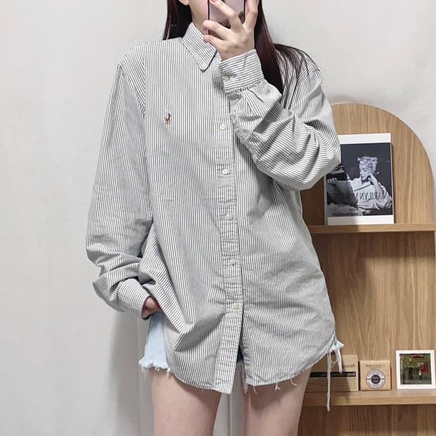 [정품] 폴로 그레이 / 멀티포니 스트라이프 셔츠 [ L ]