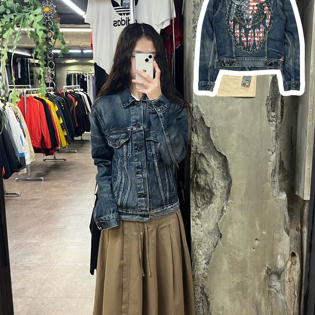 데님앤서플라이 랄프로렌 드림캐쳐 성조기 데님 자켓 XS #csz1878 