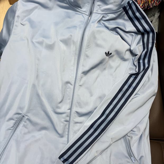 아디다스  트랙탑 져지 하늘색 파란색 XL