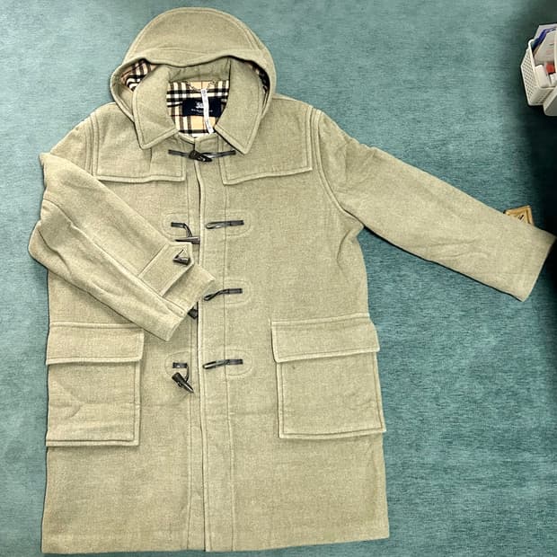 버버리 모직 더플 후드 코트