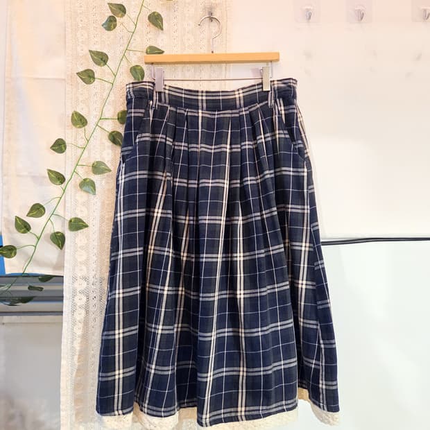 너드 체크 스커트
