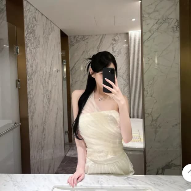 시스루 오간자 원숄더 미니드레스 M  55~마른66 정가 74,000원