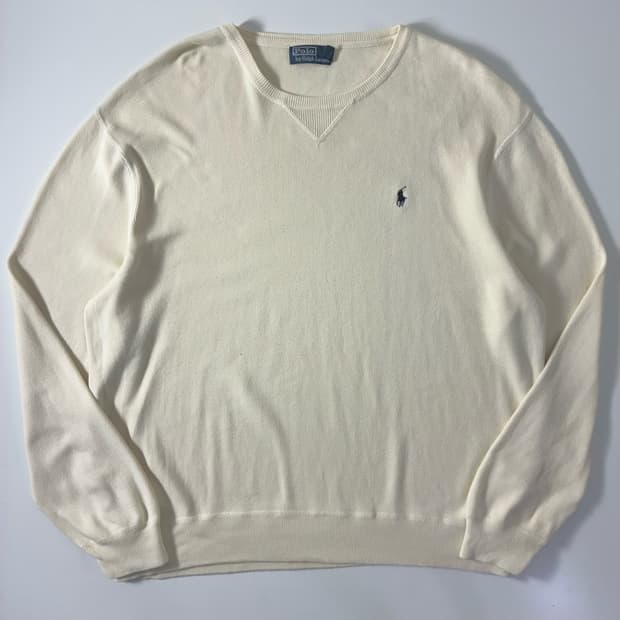 Polo  폴로 랄프로렌 자수 코튼 아이보리 니트  
