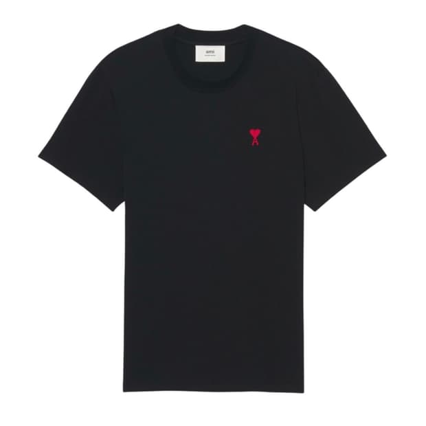 정품 아미 스몰 하트 로고 티셔츠 블랙 L