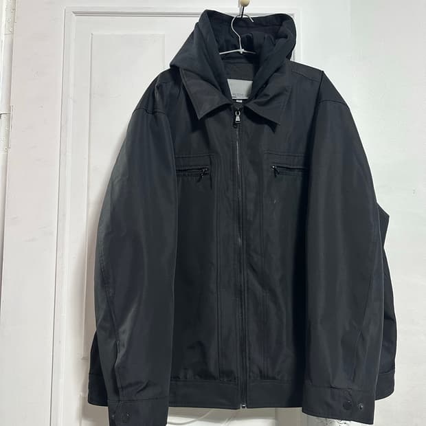 월슨레더 후드 바이커자켓