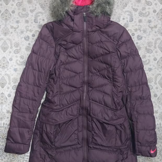 나이키 얼라이언스 버건디 롱 패딩 M (후드분리됨)