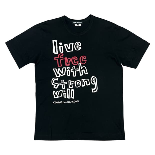 2009 꼼데가르송 자유로운 삶 강인한 의지 반팔 티셔츠
