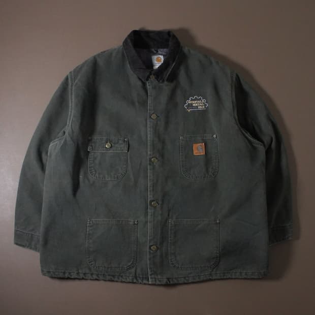  90's Carhartt 칼하트 MOS 모스그린 덕 디트로이트 워크자켓