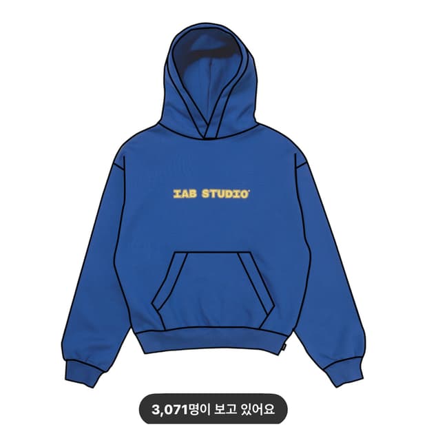 아이앱 스트레이트 로고 블루 후드티 
