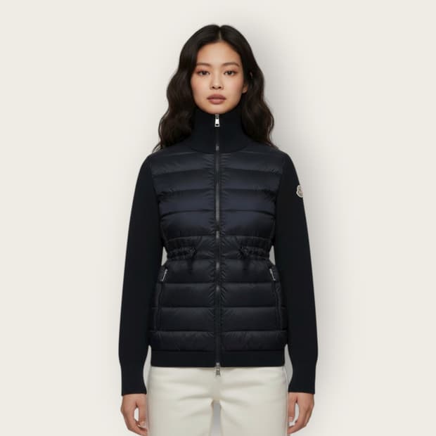 L/ 몽클레어 웨스트 스트링 와펜 니트패딩 자켓