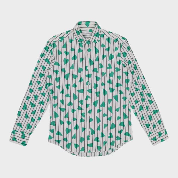 [46] JW앤더슨 스트라이프 하트 패턴 셔츠