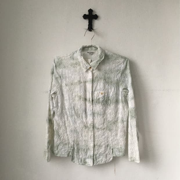 flower punching point dyed shirt
