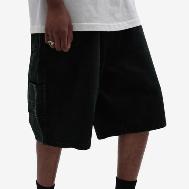 CARPENTER DENIM SHORTS [BLACK]
