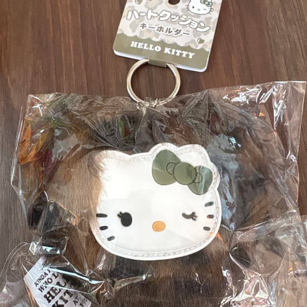 헬로키티 하트쿠션키링(호피말차