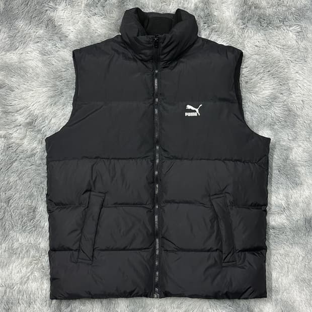 푸마 덕다운 블랙 패딩조끼 L