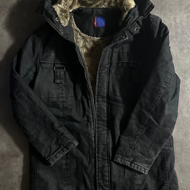 리바이스 블랙 퍼 안감 야상 점퍼 L