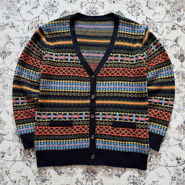 빈티지 패턴 가디건
