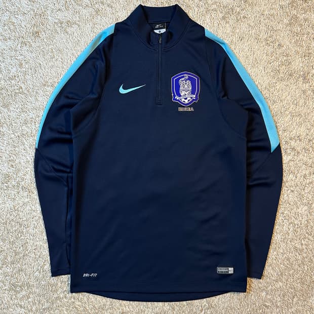 나이키 대한민국 국대 16-18 드릴탑 반집업 긴팔 네이비