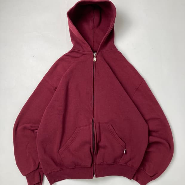 90s Russell Zip Up Hoodie (burgundy)