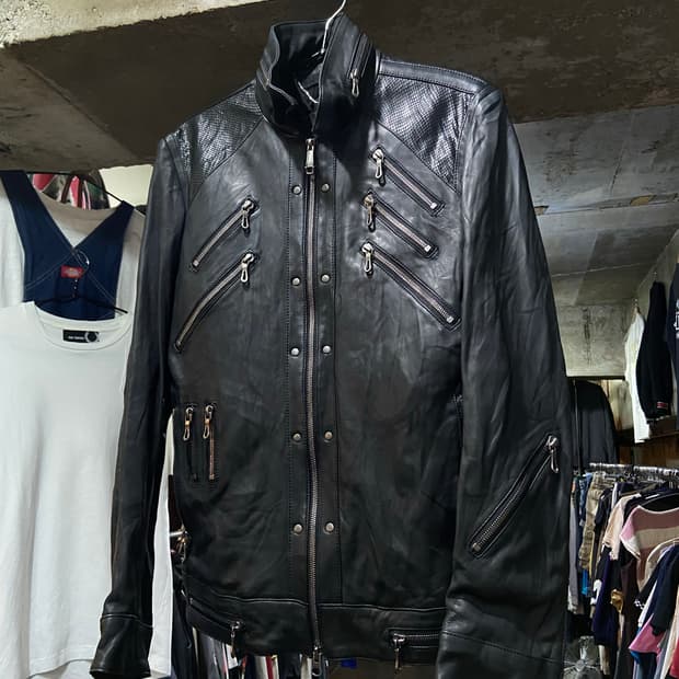 5351 POUR LES HOMMES 5351 푸르 레 옴므 레더 자켓
