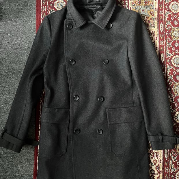 솔리드 옴므 우영미 더블 코트 차콜