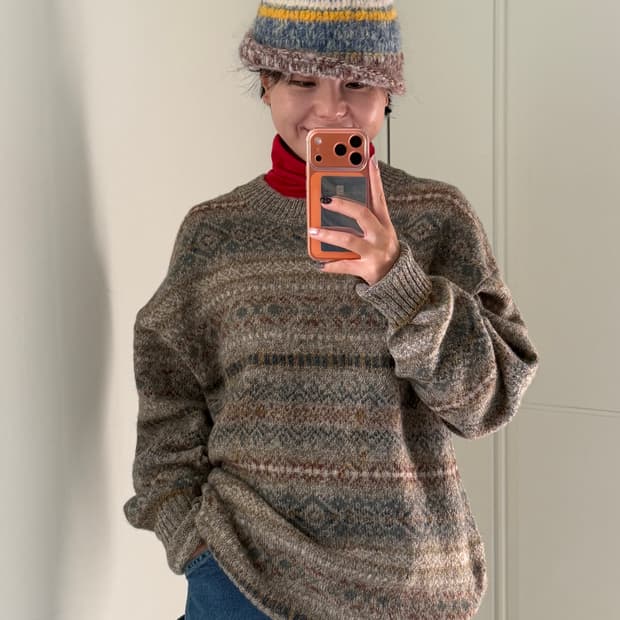 빈티지 노르딕 그레놀라코어 스웨터