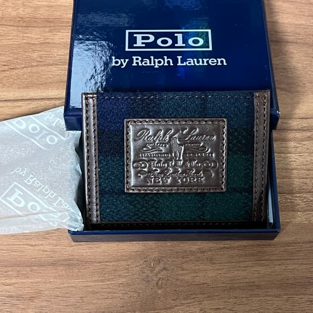 폴로 헤리티지 트위드 엔 레더 카드지갑