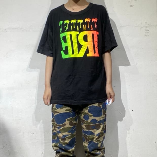 빈티지 자메이카 야자수 IRIE 그라데이션 반팔 티셔츠 XL