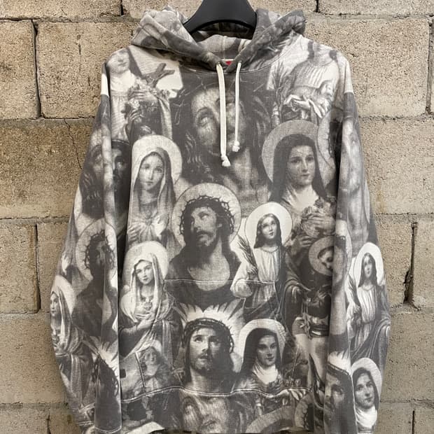 슈프림 지저스앤매리 후드 티셔츠 