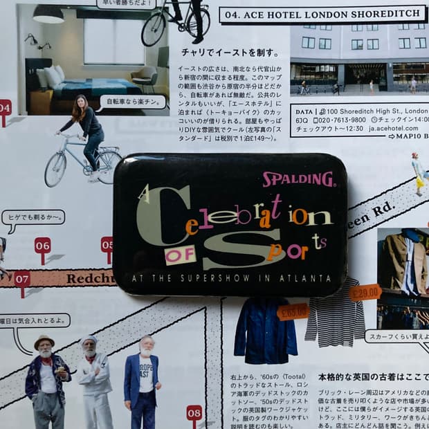 빈티지 SPALDING 스포츠 타이포 핀 버튼 뱃지 브로치 악세사리
