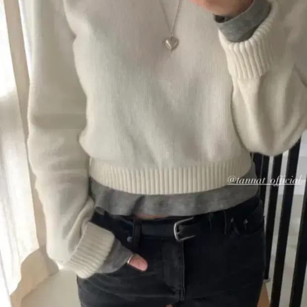 타낫 포레스트 크루 니트 올리브그레이 forest crew knit