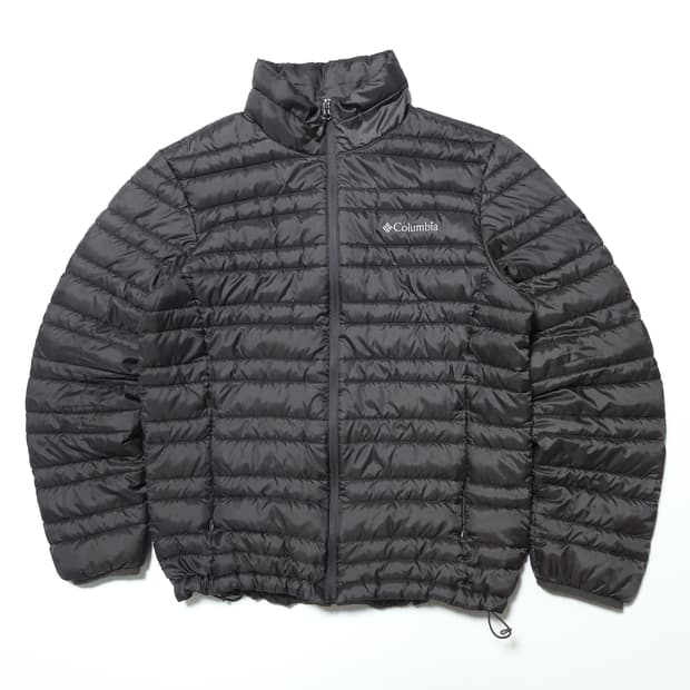 컬럼비아 구스다운 애벌레 경량 패딩 자켓 샤크그레이