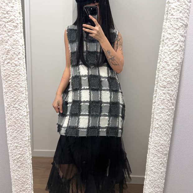 빈티지 체크 원피스