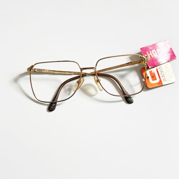 90s HOC 골드 메탈 스퀘어 옵티컬 프레임 빈티지 안경