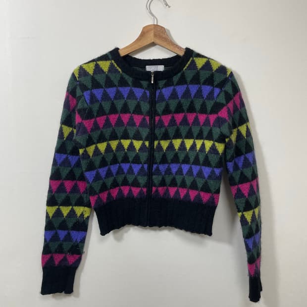 에스프리Esprit 패턴 크롭 니트 L - K43