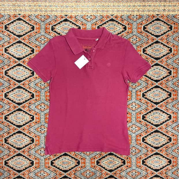 팀버랜드 핑크 반팔 카라티셔츠 여성S