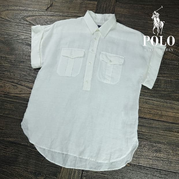 [폴로 랄프로렌] 린넨 풀오버 반팔 셔츠 아이보리 M20242