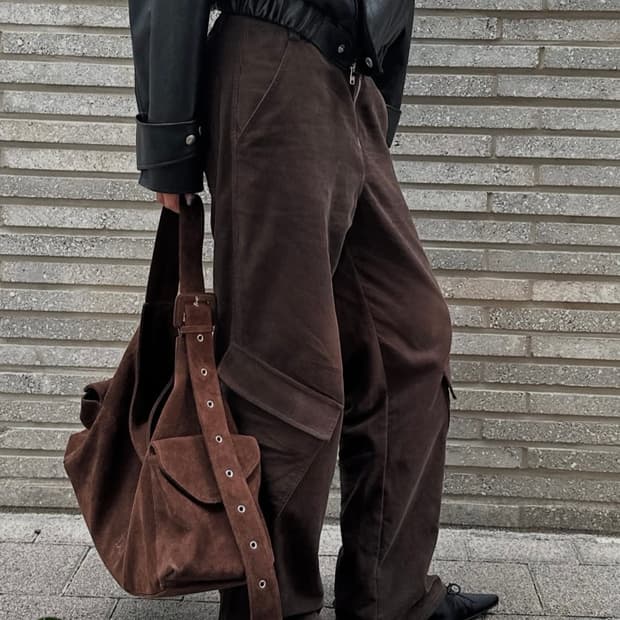 다이닛 코듀로이 카고팬츠 브라운 블랙 m 