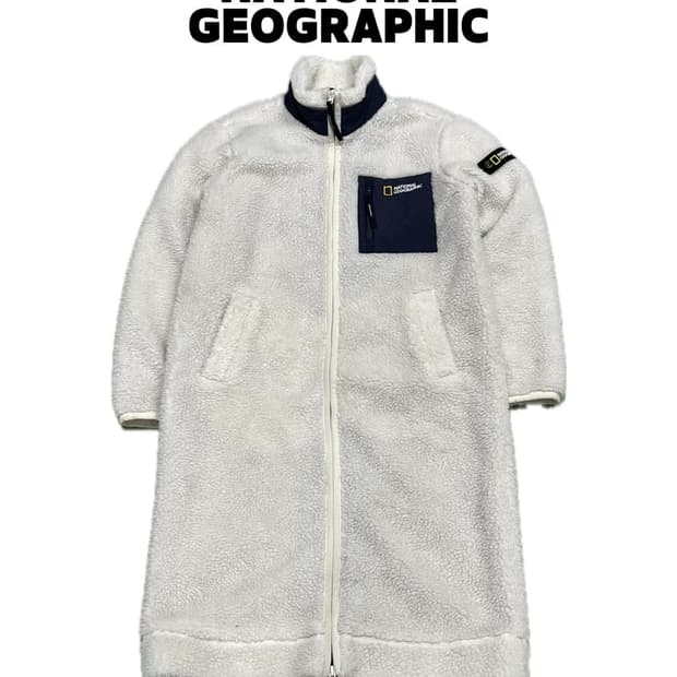 (S) 네셔널지오그래픽 롱 셰르파 뽀글이 집업 자켓