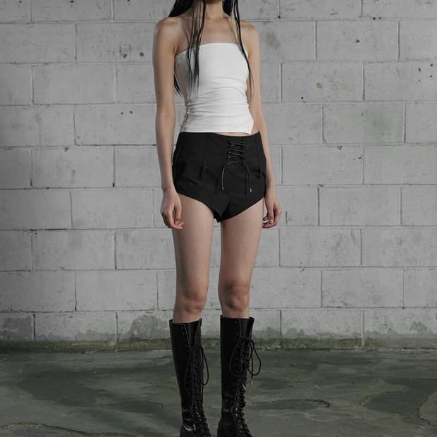 보헤미안 서울 레이스 업 쇼츠