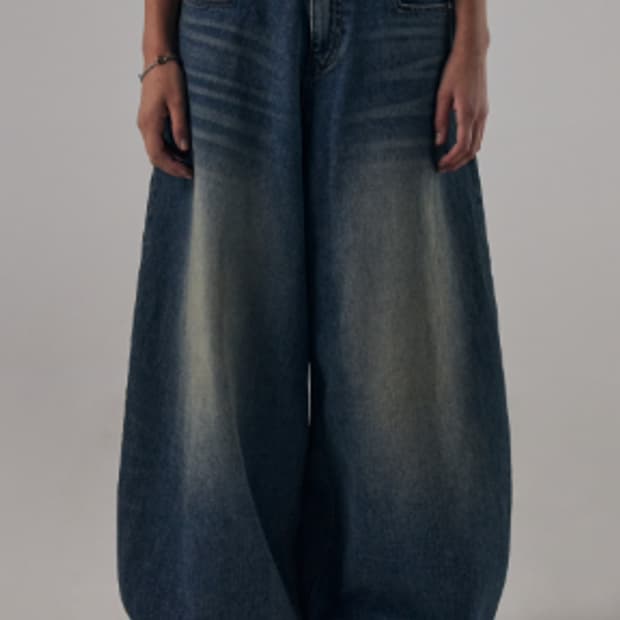 트리밍버드 프론트 요크 데님 팬츠 (다크블루) 1사이즈