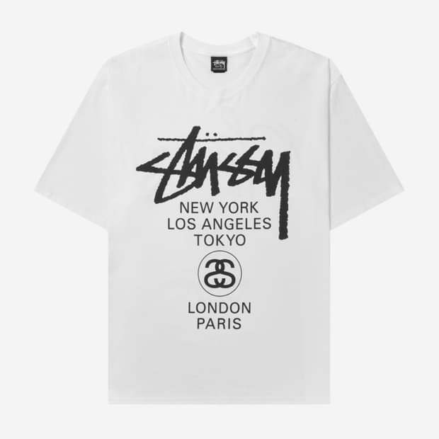 스투시 월드투어 티셔츠 화이트 2024,2025